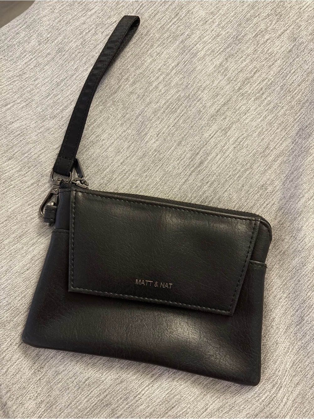 Matt & Nat Black Leather Wristlet Pouch